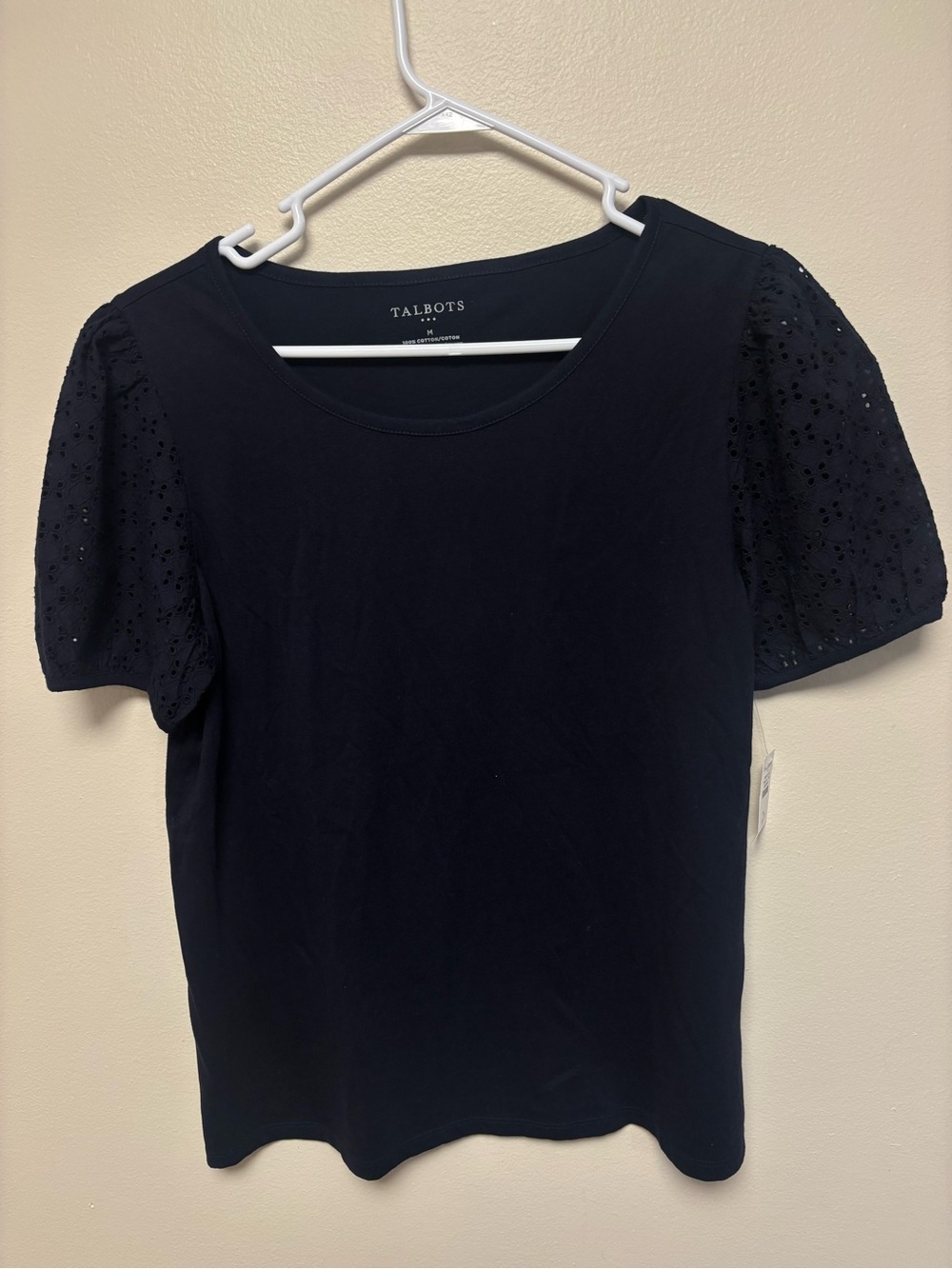 NWT Talbots Eyelet Sleeve Top - M